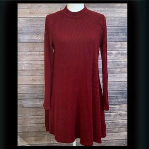 CNFIO maroon ribbed sweater dress size XL